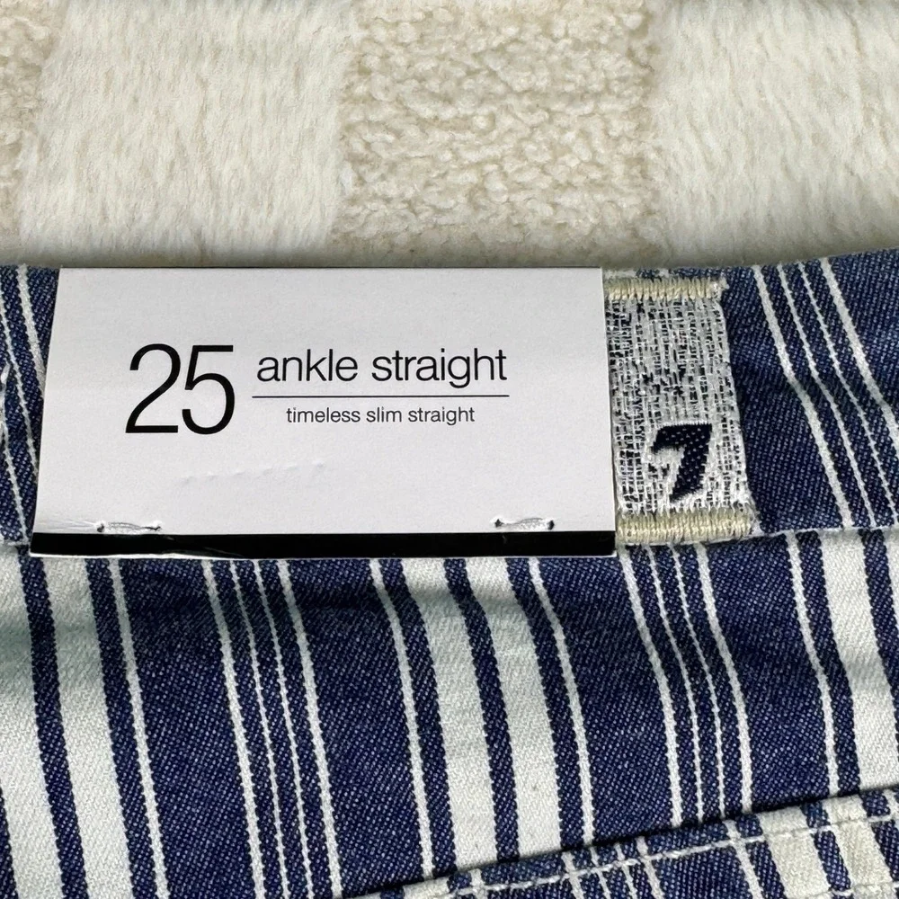 For All Mankind Striped Jeans Women's Size 25 Blue White Wide Leg Pants NWT - Picture 13 of 15